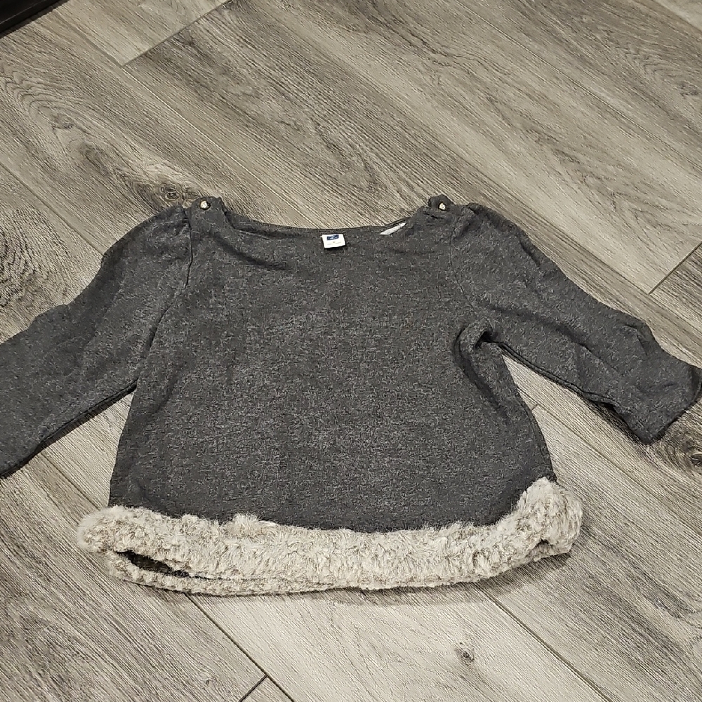 Janie and Jack Gray and Cream Crew Neck Sweater